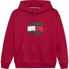 TOMMY HILFIGER μπλούζα φούτερ παιδική KB0KB10112-XLD κόκκινη
